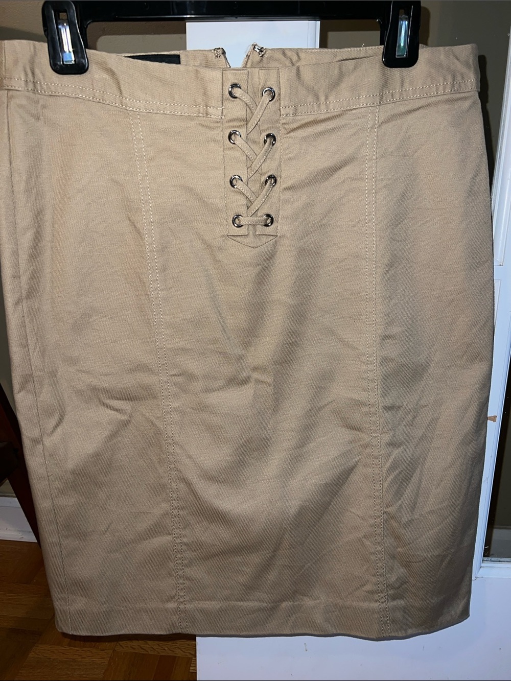 Talbots Tan Lace-Up Pencil Skirt